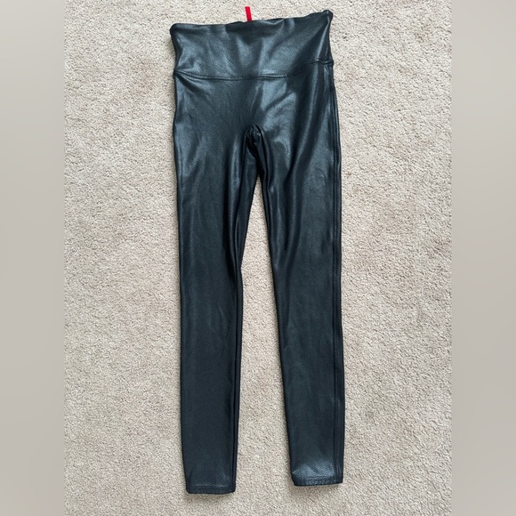 SPANX Women’s Faux Leather Snake Print High Rise Leggings Size Medium Black - Picture 4 of 6